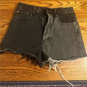PacSun Two-Tone Black and Gray Jean Shorts